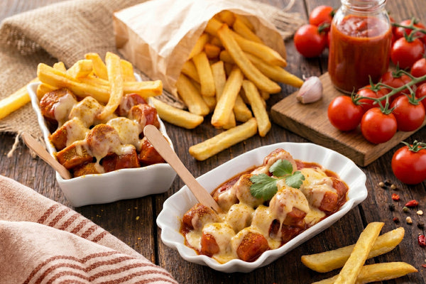 🌭 Currywurst Rezept – schnell, würzig & mit Käse überbacken
