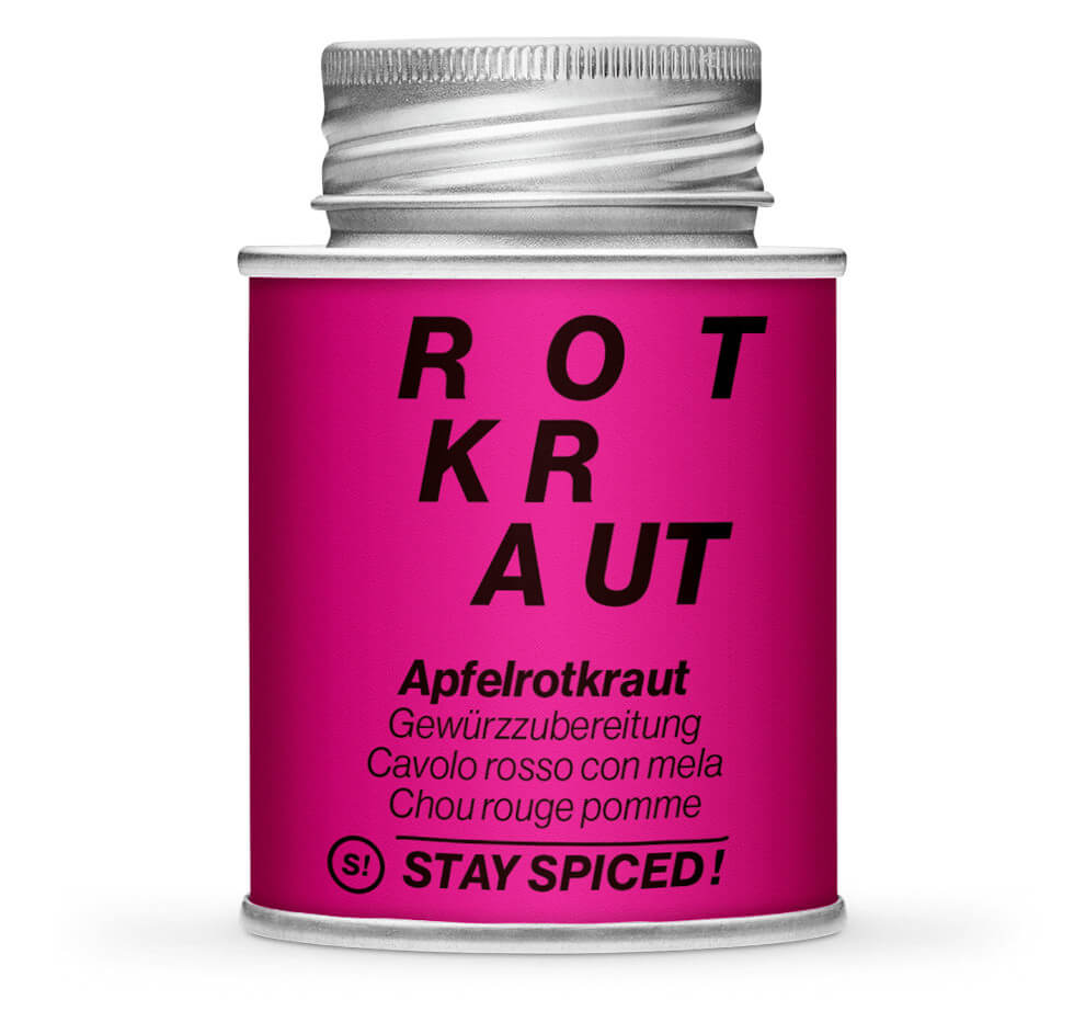 Apfelrotkraut Gewürz - Geschlossene pinke Gewürzdose von STAY SPICED!