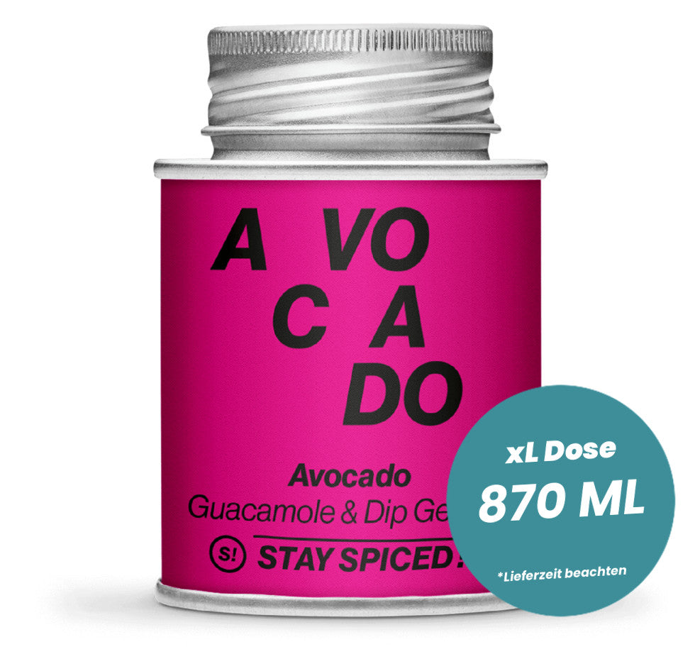 Avocado Gewürz in der grossen XL-Dose (870ml) von STAY SPICED!