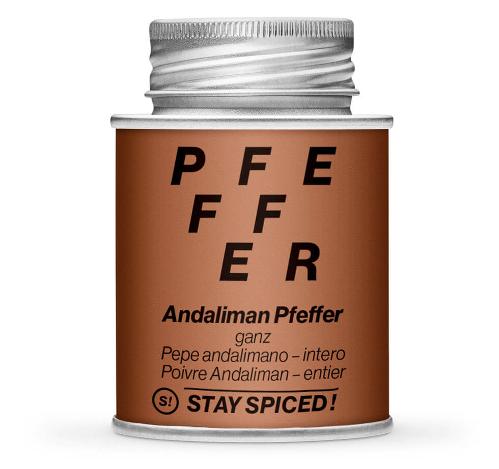 Andaliman Pfeffer ganz - Geschlossene Braun Gewürzdose von STAY SPICED!