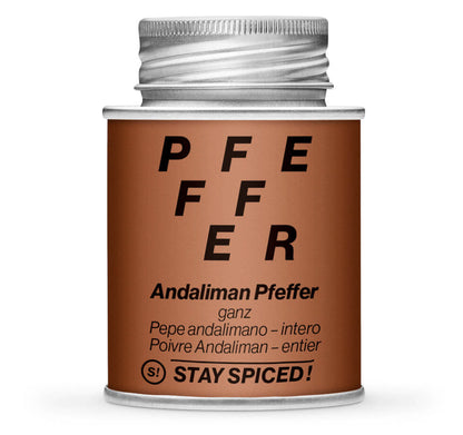 Andaliman Pfeffer ganz - Geschlossene Braun Gewürzdose von STAY SPICED!