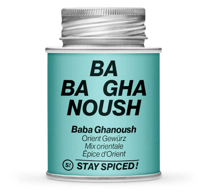 Baba Ghanoush - orientalische Mischung - Geschlossene hellblaue Gewürzdose von STAY SPICED