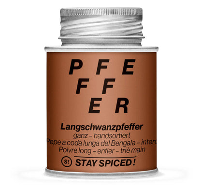 Bengalischer Langschwanzpfeffer ganz - Geschlossene Braun Gewürzdose von STAY SPICED!