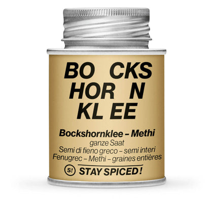 Hellbraune Gewürzdose mit Bockshornkleesamen - Saat ganz von STAY SPICED! bei Chefkoch-Gewürze