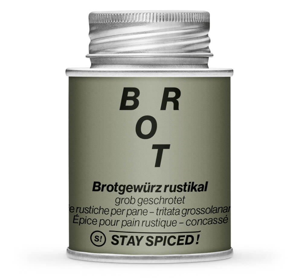 Brotgewürz rustikal - Geschlossene graue Gewürzdose von STAY SPICED