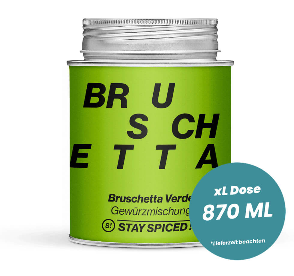 Bruschetta Verde in der grossen XL-Dose (870ml) von STAY SPICED!