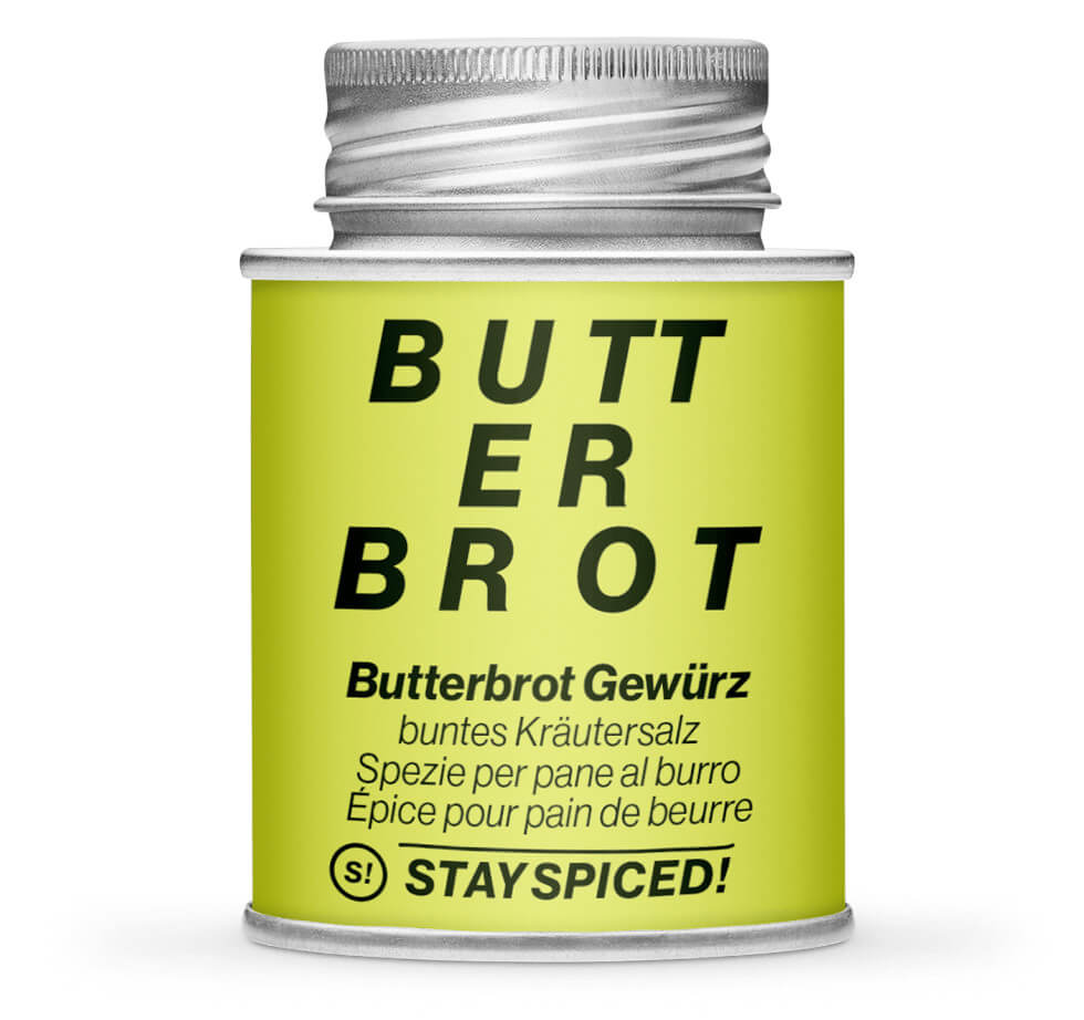 Butterbrot Gewürz - Geschlossene hellgrüne Gewürzdose von STAY SPICED