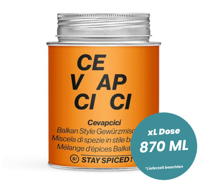Cevapcici in der grossen XL-Dose (870ml) von STAY SPICED