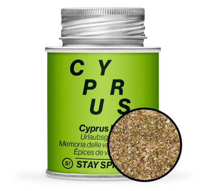 Cyprus Hills Urlaubsgewürz - Hellgrüne Gewürzdose mit kleiner runder Gewürz-Vorschau von STAY SPICED ! bei Chefkoch-Gewürze