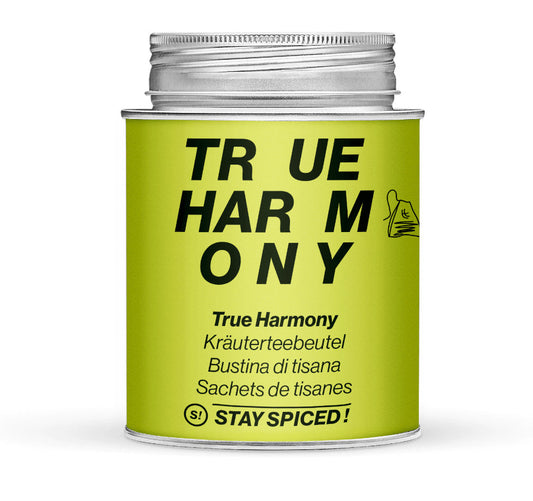 True Harmony Teemischung - Geschlossene hellgrüne Gewürzdose von STAY SPICED