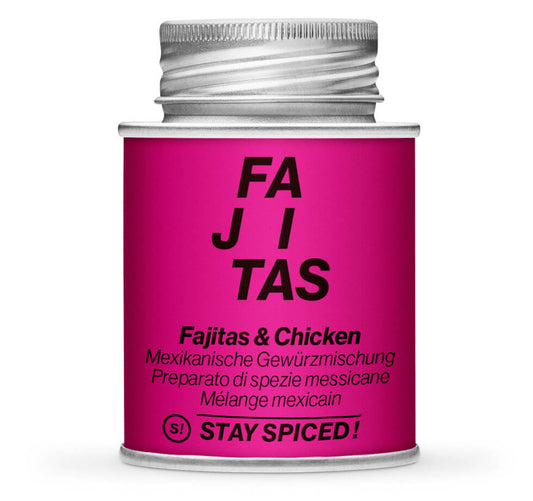 Fajitas & Poulet mexikanisch Gewürz - Geschlossene pinke Gewürzdose von STAY SPICED !