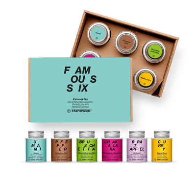 FAMOUS SIX - Top Seller | Gewürze Set | 6er Geschenkbox
