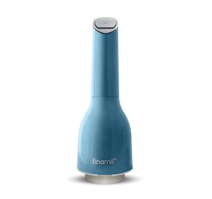 Elegantes und hochwertiges Design der batteriebetriebenen FinaMill Gewürzmühle in der Premium-Farbe Navy Blue