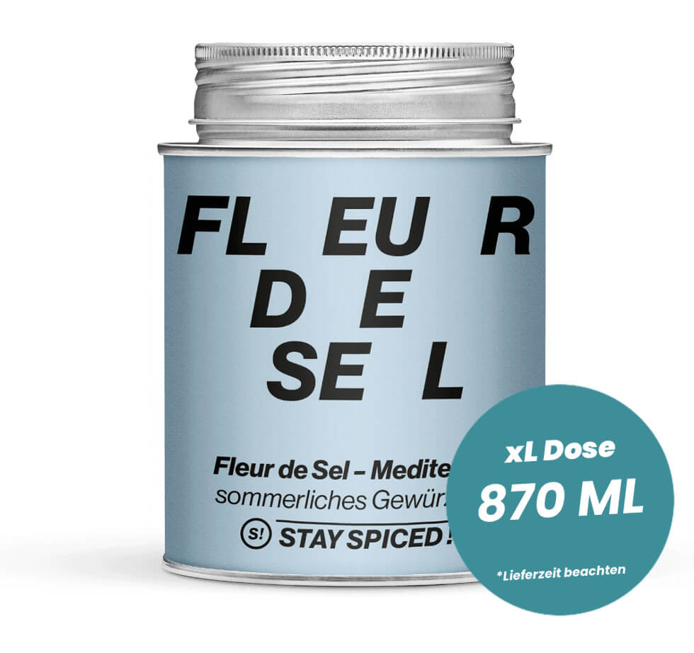 Fleur de Sel Mediterran in der grossen XL-Dose (870ml) von STAY SPICED!