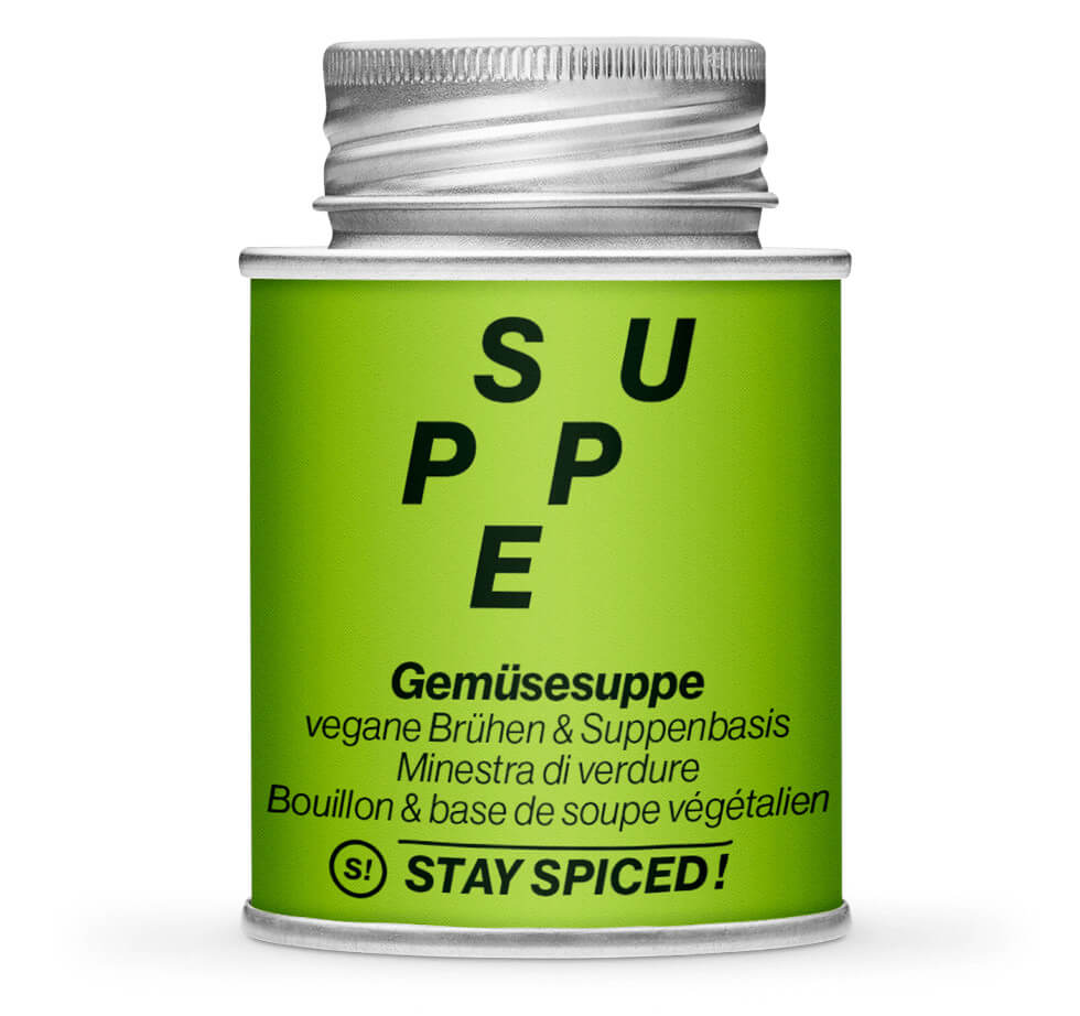 Gemüsebouillon & Gemüsesuppe - Geschlossene hellgrüne Gewürzdose von STAY SPICED