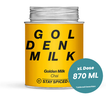 Golden Milk Chai in der grossen XL-Dose (870ml) von STAY SPICED!