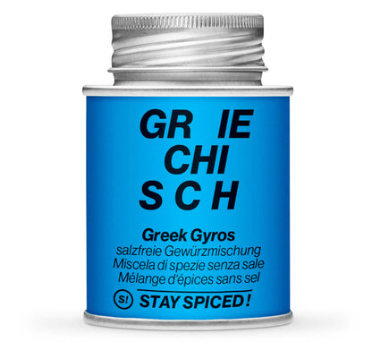 Greek Gyros salzfrei - Geschlossene hellblaue Gewürzdose von STAY SPICED!
