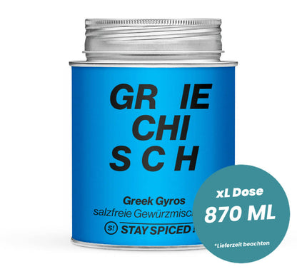 Greek Gyros salzfrei in der grossen XL-Dose (870ml) von STAY SPICED!