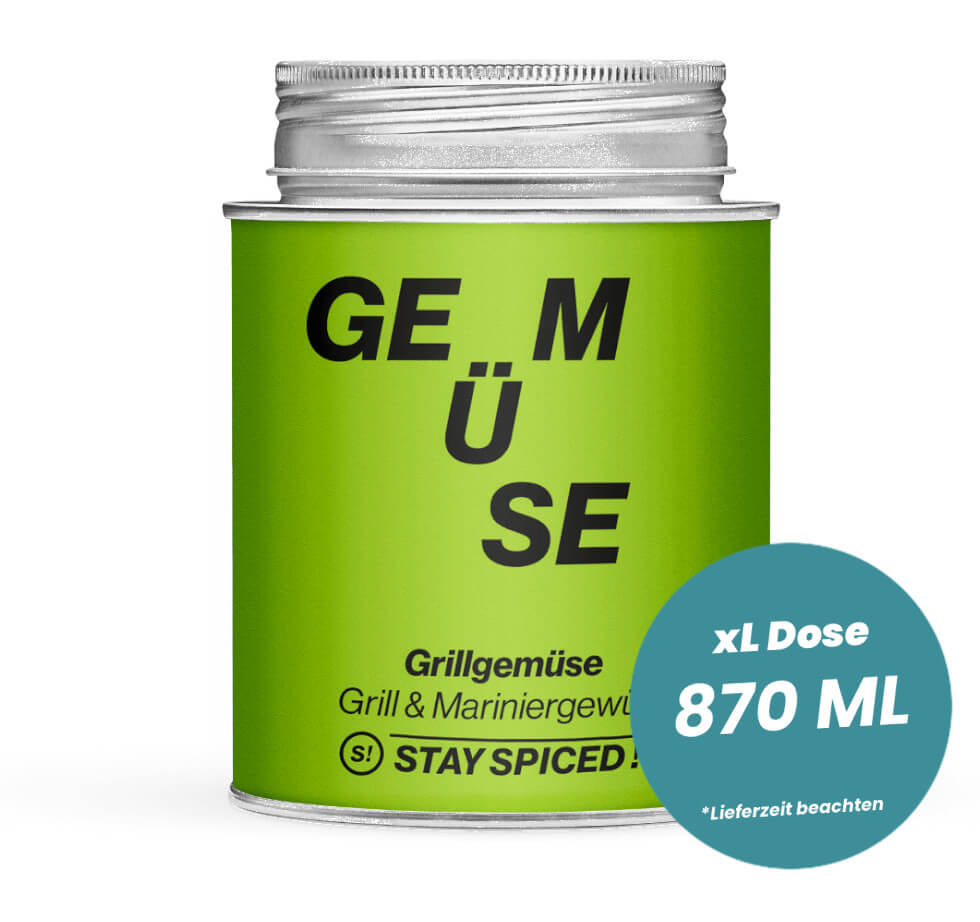 Grillgemüse Gewürz in der grossen XL-Dose (870ml) von STAY SPICED!