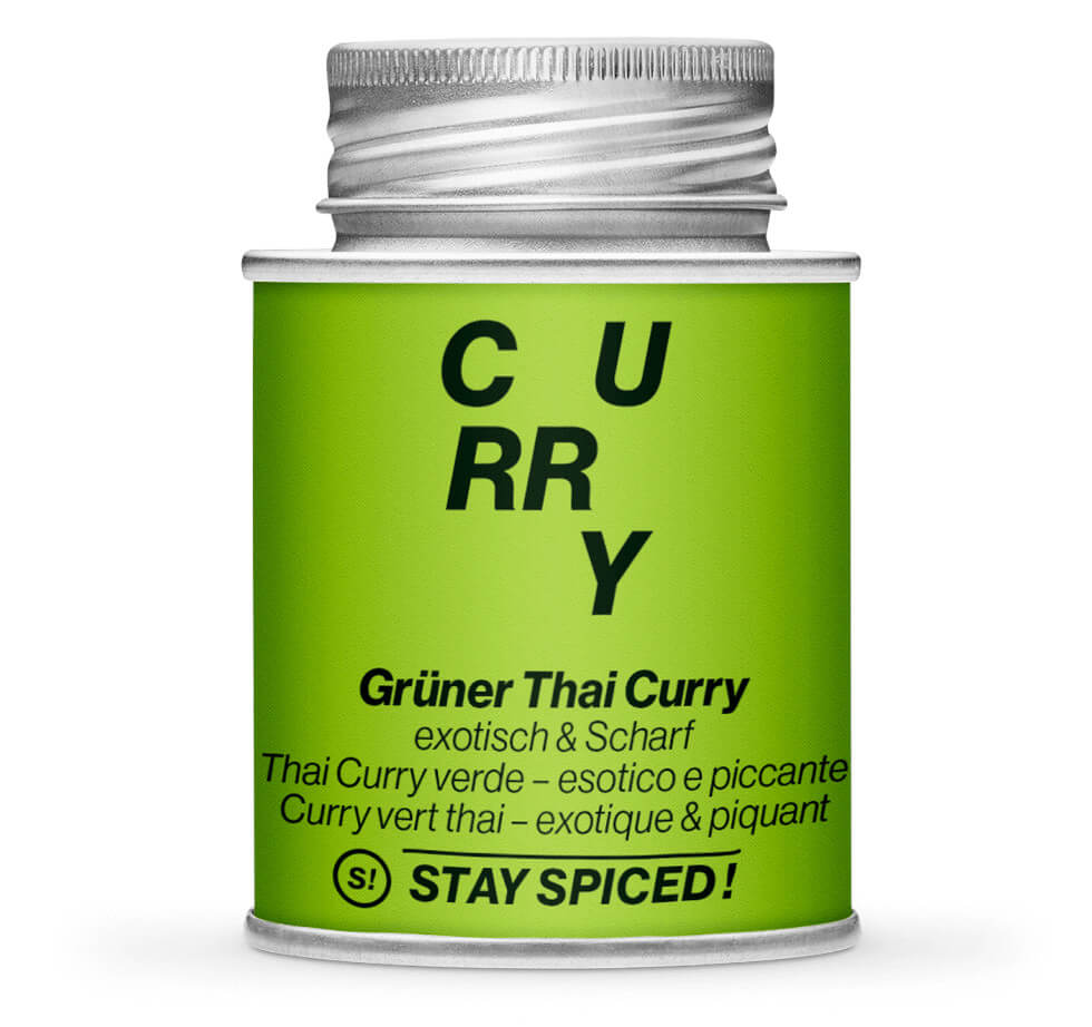 Grüner Thai Curry - Geschlossene grüne Gewürzdose von STAY SPICED
