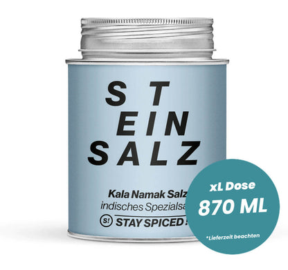 Kala-Namak Salz fein in der grossen XL-Dose (870ml) von STAY SPICED!