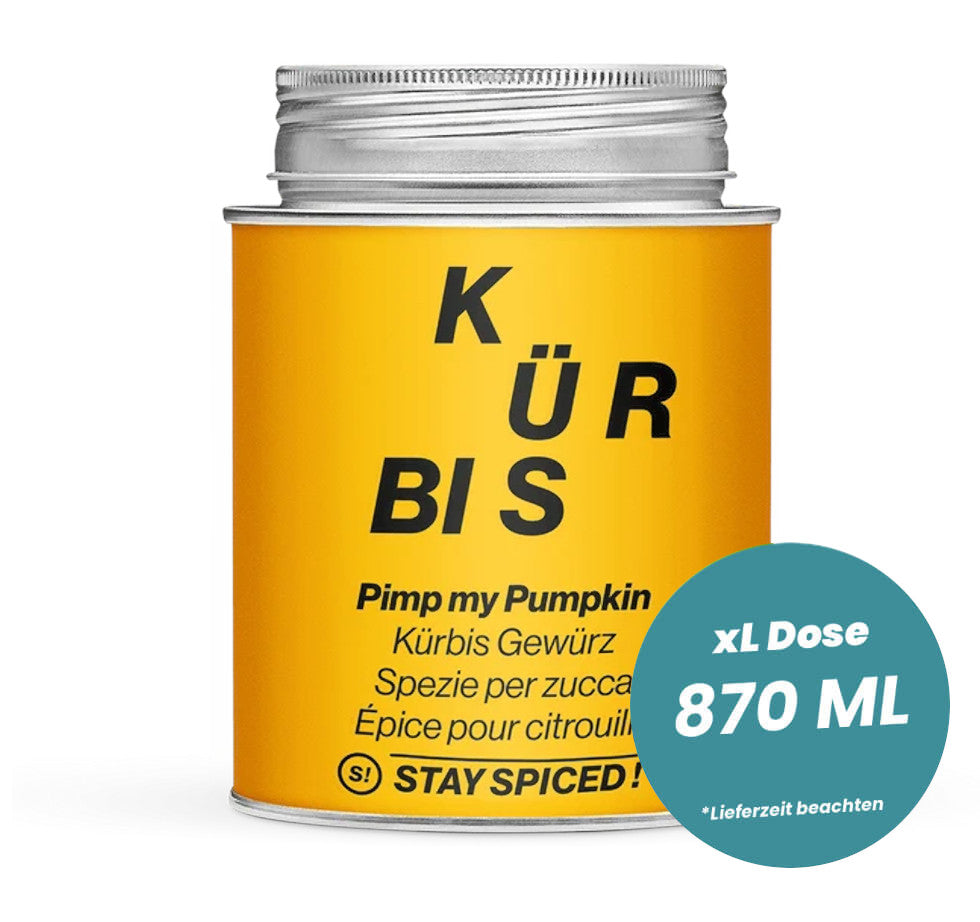 Kürbis Gewürz Pimp my Pumpkin in der grossen XL-Dose (870ml) von STAY SPICED!
