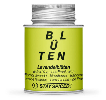Lavendelblüten extra blau - Geschlossene hellgrüne Gewürzdose von STAY SPICED