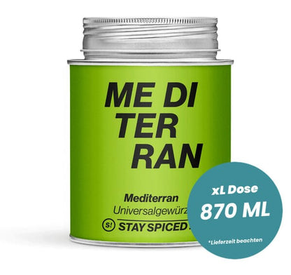 Mediterran Universalgewürz in der grossen XL-Dose (870ml) von STAY SPICED!