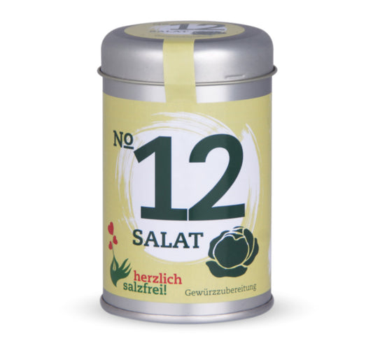 Nr. 12 Salat herzlich salzfrei - Geschlossene hellgrüne Gewürzdose von Chefkoch-Gewürze