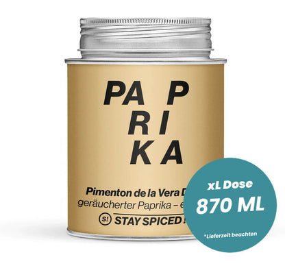 Pimenton de la Vera Doux in der grossen XL-Dose (870ml) von STAY SPICED!