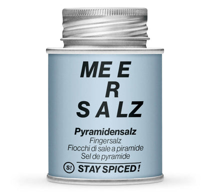 Pyramidensalz Schneeflockensalz - Geschlossene hellblaue Gewürzdose von STAY SPICED