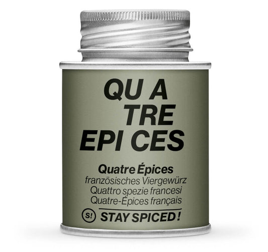 Quatre Epices Viergewürz - Geschlossene graue Gewürzdose von STAY SPICED
