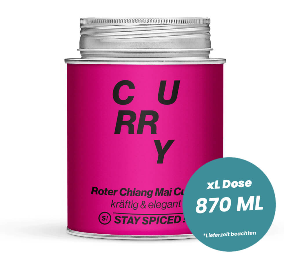 Roter Chiang Mai Curry in der grossen XL-Dose (870ml) von STAY SPICED