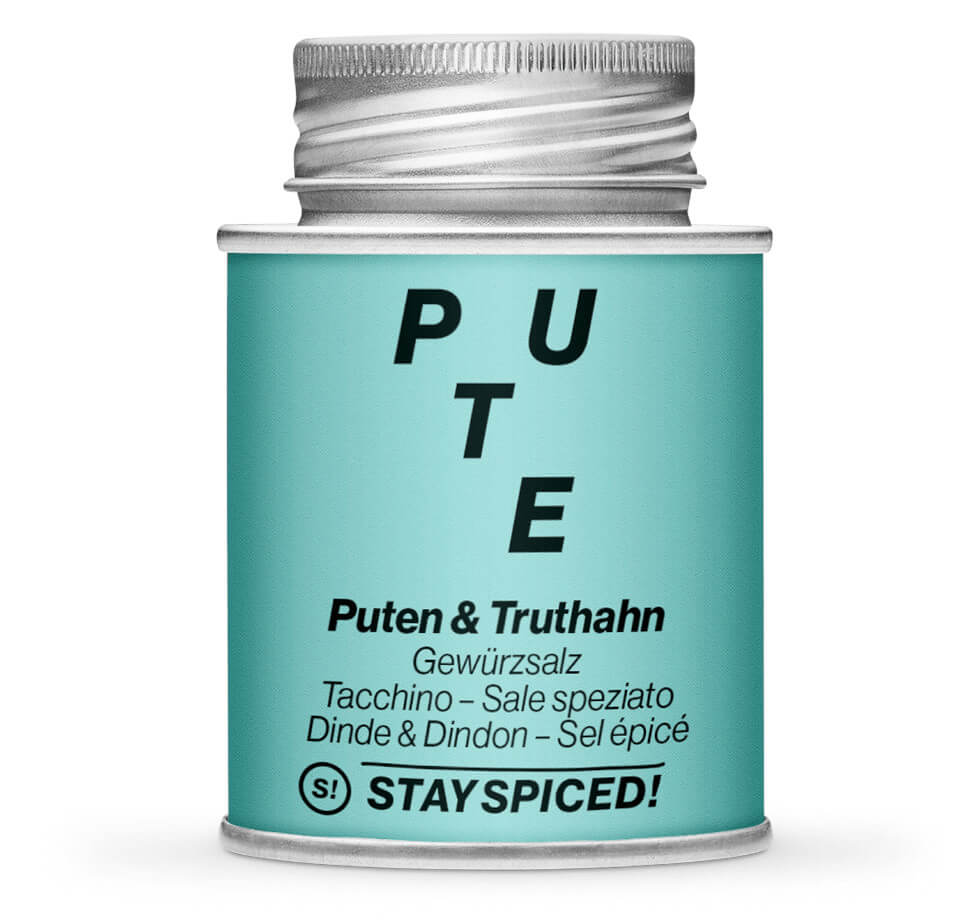 Truten Gewürzsalz - Geschlossene hellblaue Gewürzdose von STAY SPICED