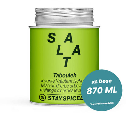 Salat Tabouleh Gewürz in der grossen XL-Dose (870ml) von STAY SPICED!
