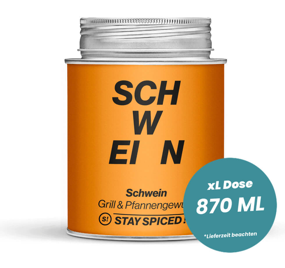 Schwein - Grill & Pfannengewürz in der grossen XL-Dose (870ml) von STAY SPICED!