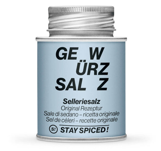 Selleriesalz - Geschlossene hellblaue Gewürzdose von STAY SPICED