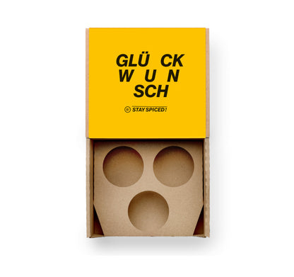 Glückwunsch Geschenkset für 3 Dosen von Chefkoch-Gewürze (offene Ansicht, unbestückt)