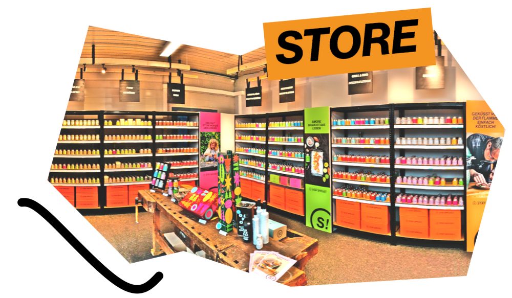 Innenansicht des STAY SPICED! Gewürze Stores in Diepoldsau, Schweiz, mit grosser Auswahl an Premium-Gewürzen