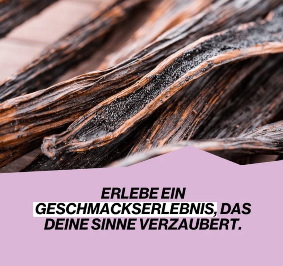 ahiti Vanille ganze Schoten - Detaillierte Nahaufnahme einer aufgeschnittenen Schote mit frischem Vanillemark