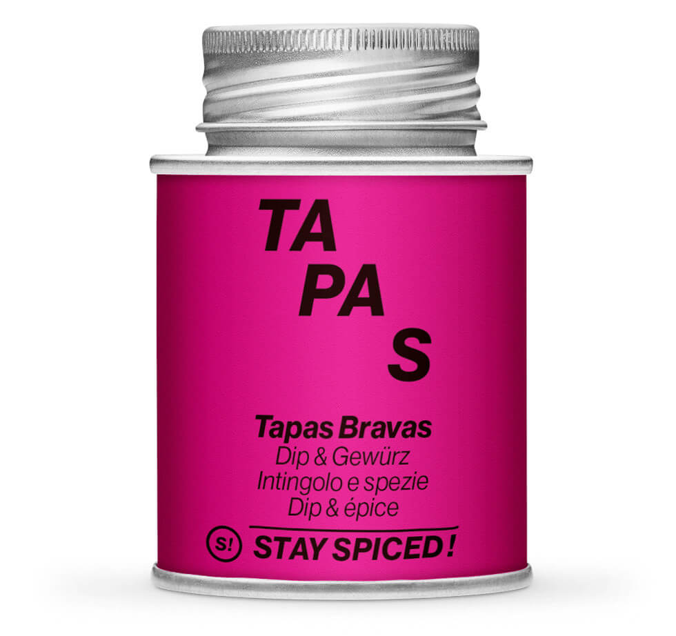 Tapas Bravas - Geschlossene pinke Gewürzdose von STAY SPICED!
