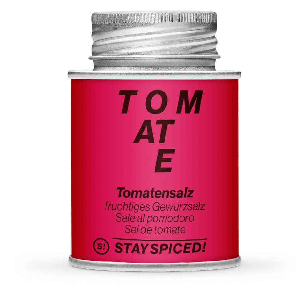 Tomatensalz - Geschlossene rote Gewürzdose von STAY SPICED