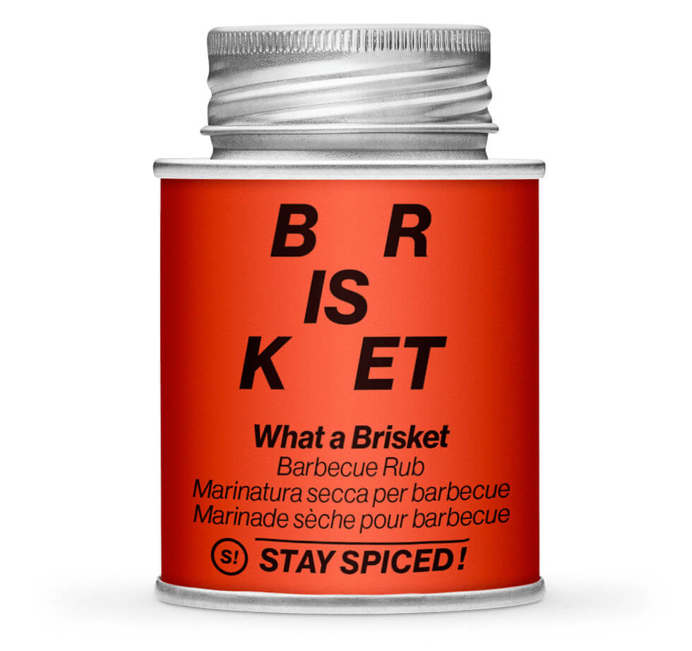 What a Brisket - Barbecue Rub - Geschlossene rote Gewürzdose von STAY SPICED