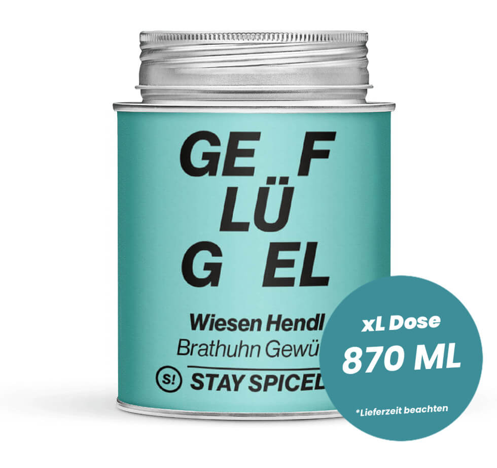 Wiesenhendl Poulet Gewürz in der grossen XL-Dose (870ml) von STAY SPICED