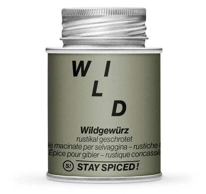 Wildgewürz rustikal - Geschlossene grüne Gewürzdose von STAY SPICED