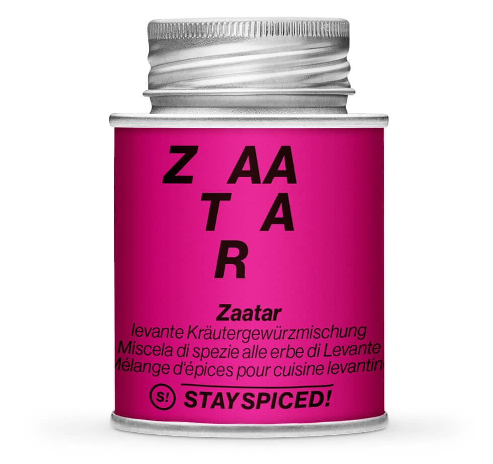 Zaatar Gewürzmischung - Geschlossene pinke Gewürzdose von STAY SPICED