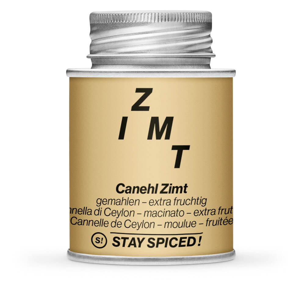 Zimt Canehl gemahlen - Geschlossene Hellbraun Gewürzdose von STAY SPICED!
