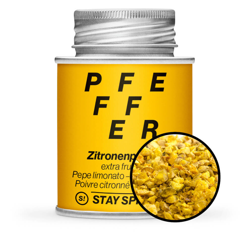 Zitronenpfeffer extra fruchtig - Gelb Gewürzdose von STAY SPICED ! bei Chefkoch-Gewürze.
