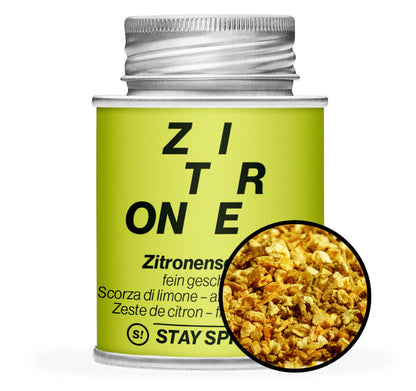 Zitronenschalen fein geschnitten - Gelb Gewürzdose von STAY SPICED! bei Chefkoch-Gewürze